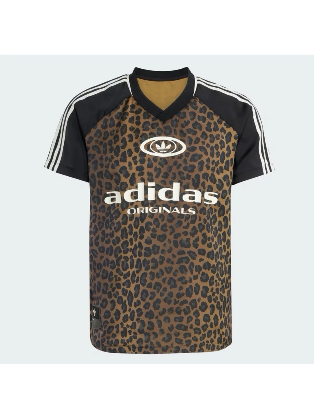adidas Leopard Print Jersey with Black Sleeves